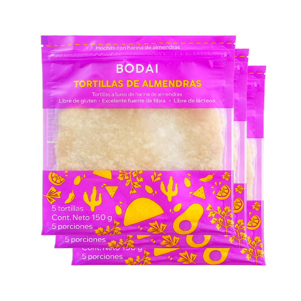 Tortillas de harina de almendras x 3 UND